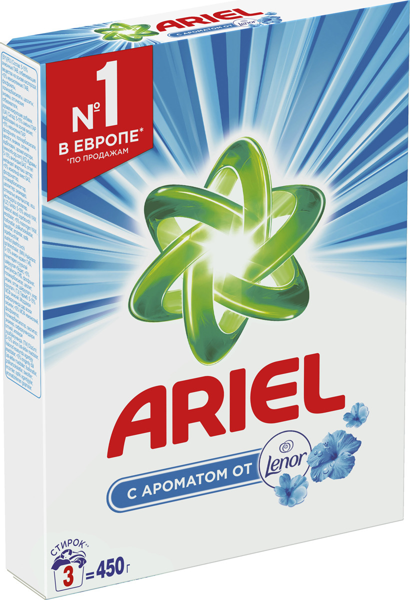 фото Стиральный порошок Ariel "Lenor fresh. Чистота Deluxe", автомат, 450 г