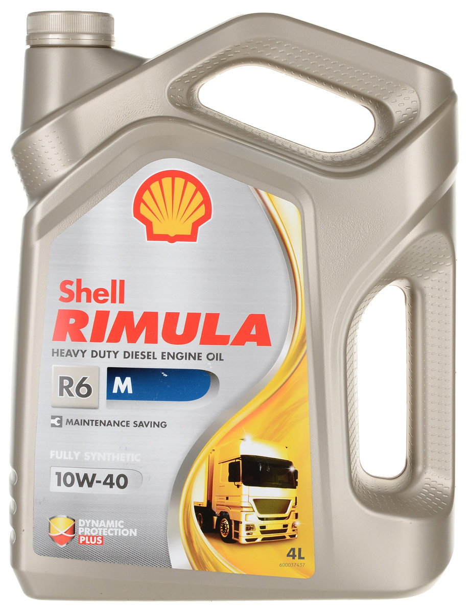 фото Масло моторное Shell Rimula R6 M, 550044890, для дизельных двигателей, синтетическое, 10W-40, 4 л