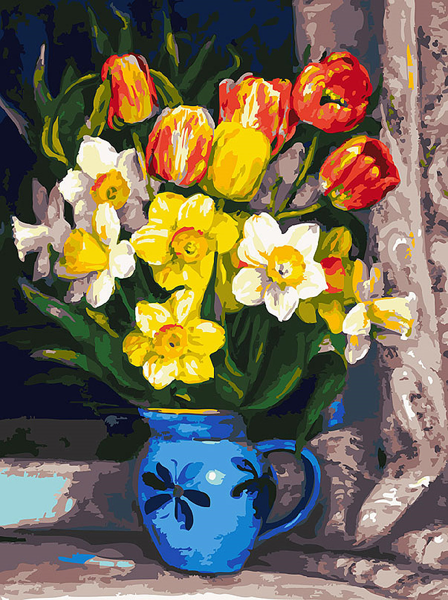 фото Набор для рисования Белоснежка "Тюльпаны ", 30 х 40 см