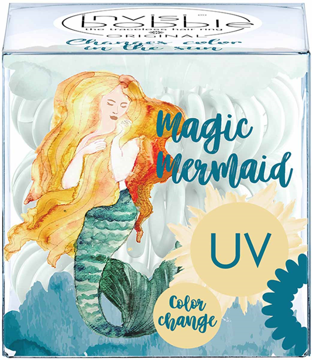 фото Резинка-браслет для волос Invisibobble Magic Mermaid, цвет: голубой, 3 шт