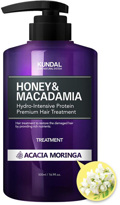 фото Кондиционер для волос Kundal Honey & Macadamia Hair Treatment Acacia Moringa, безсульфатный, 500 мл