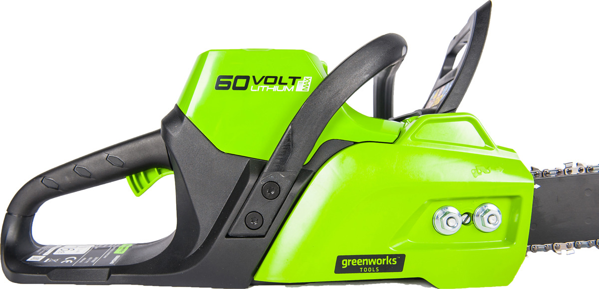 фото Цепная пила Greenworks GD60CS40K2, аккумуляторная, 60 Вт, цвет: зеленый