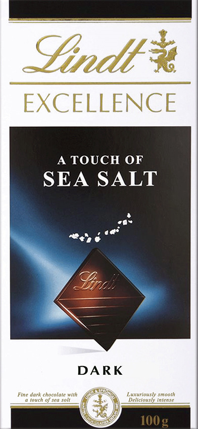 Lindt Excellence темный шоколад с морской солью, 100 г