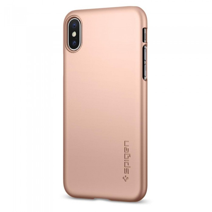 фото Чехол Spigen Thin Fit для iPhone X, цвет розовый