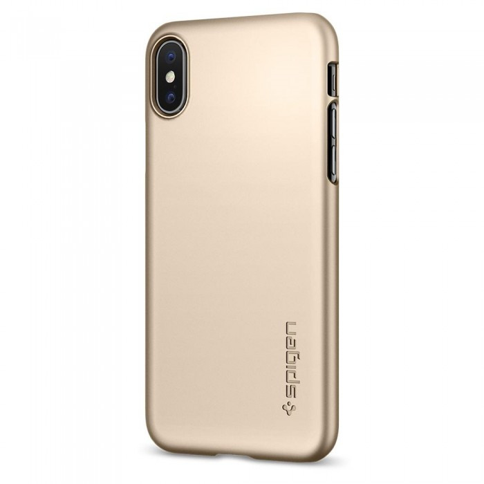 фото Чехол Spigen Thin Fit для iPhone X, цвет золотой