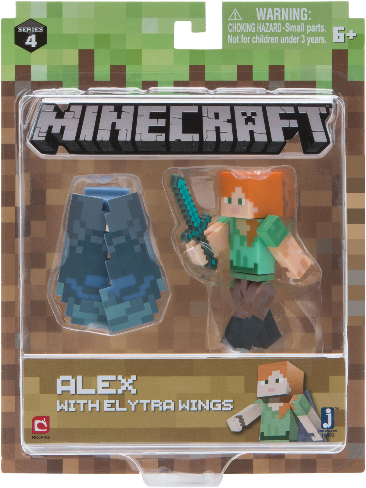 фото Фигурка Minecraft Alex with Elytra Wings, 8 см