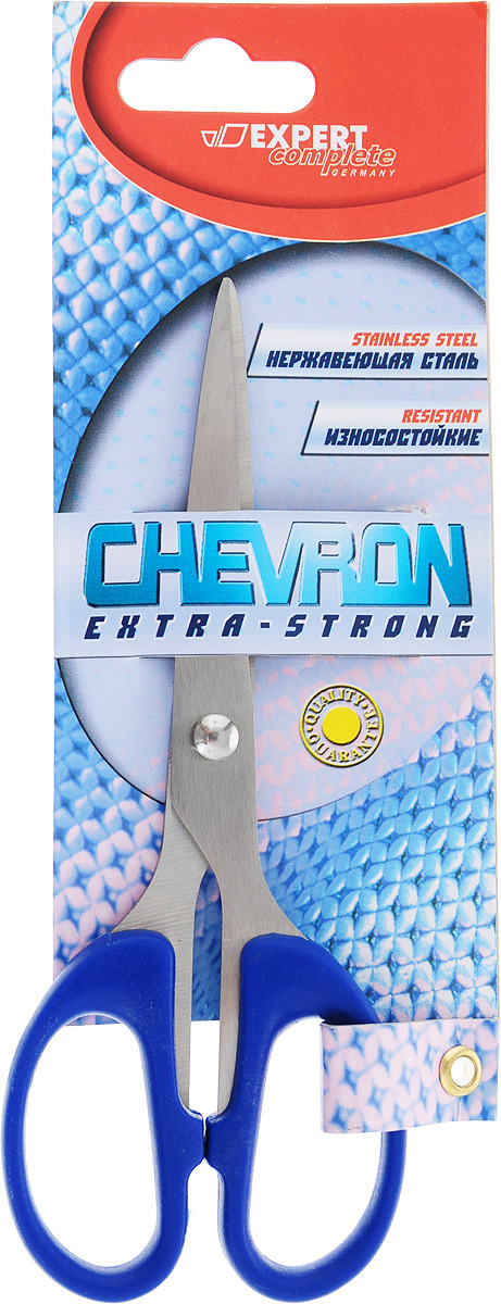 Ножницы канцелярские Expert Complete Chevron, цвет: синий, 16 см