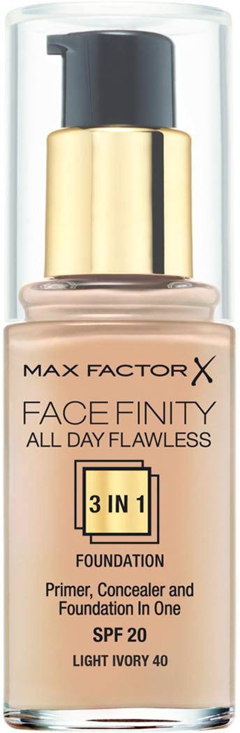 фото Max Factor Тональная основа 3в1, SPF 20 "Facefinity All Day Flawless", тон №40 (light ivory), 30 мл