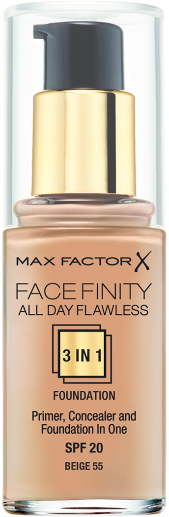 фото Max Factor Тональная основа 3в1 "Facefinity All Day Flawless", SPF 20, тон №55 (beige), 30 мл