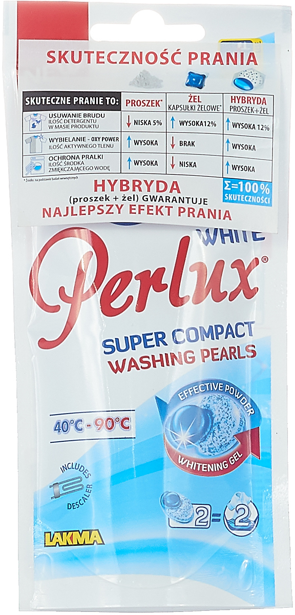 фото Капсулы Perlux Whit Super Compact, для стирки белого белья, 2 шт