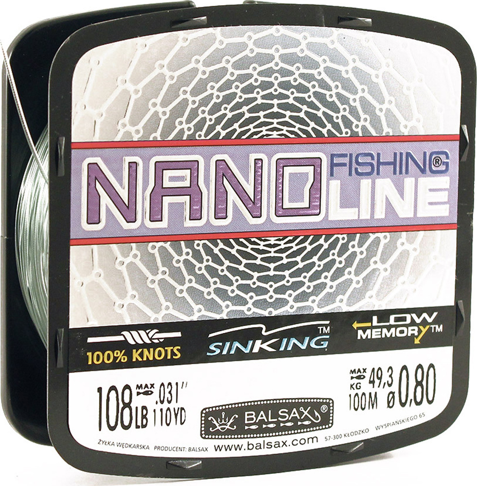 фото Леска Balsax Nano Fishing Green, 100 м, 0,80 мм, 49,3 кг