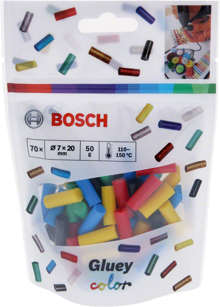 фото Стержень клеевой Bosch Gluey, цвет: мультиколор, 70 шт