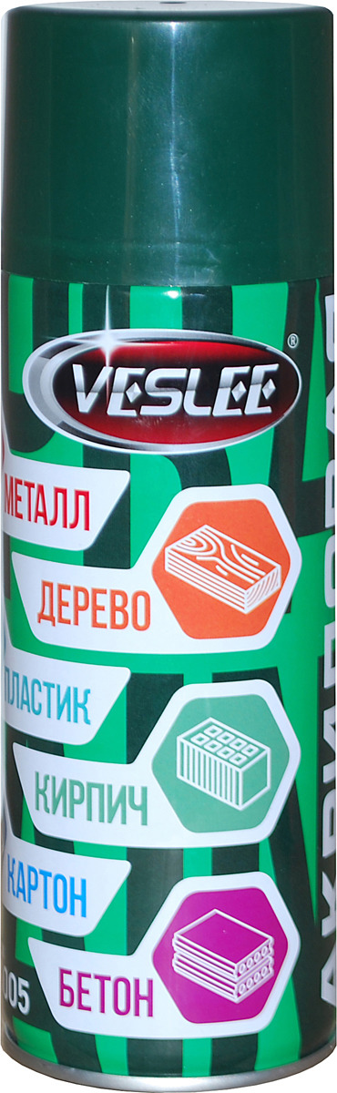 фото Краска аэрозольная Veslee RAL, цвет: зеленый мох