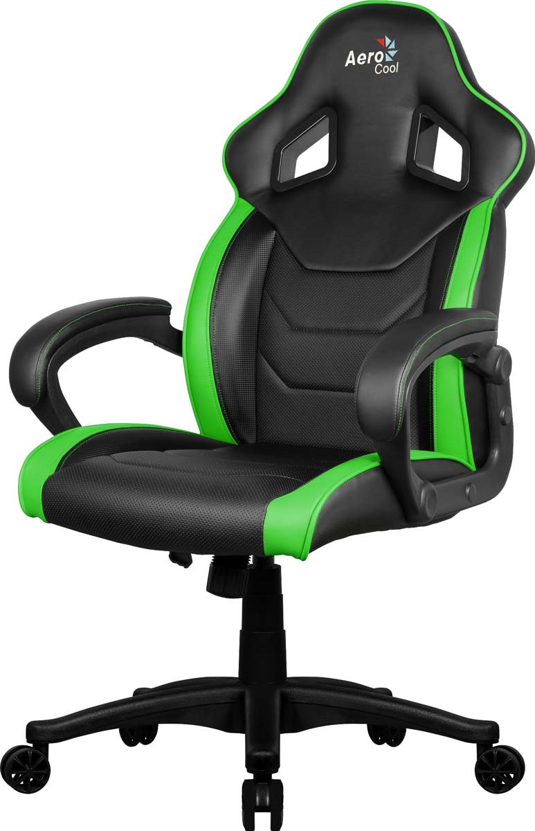 фото Кресло игровое Aerocool AC60C AIR, до 100 кг, цвет черно-зеленый