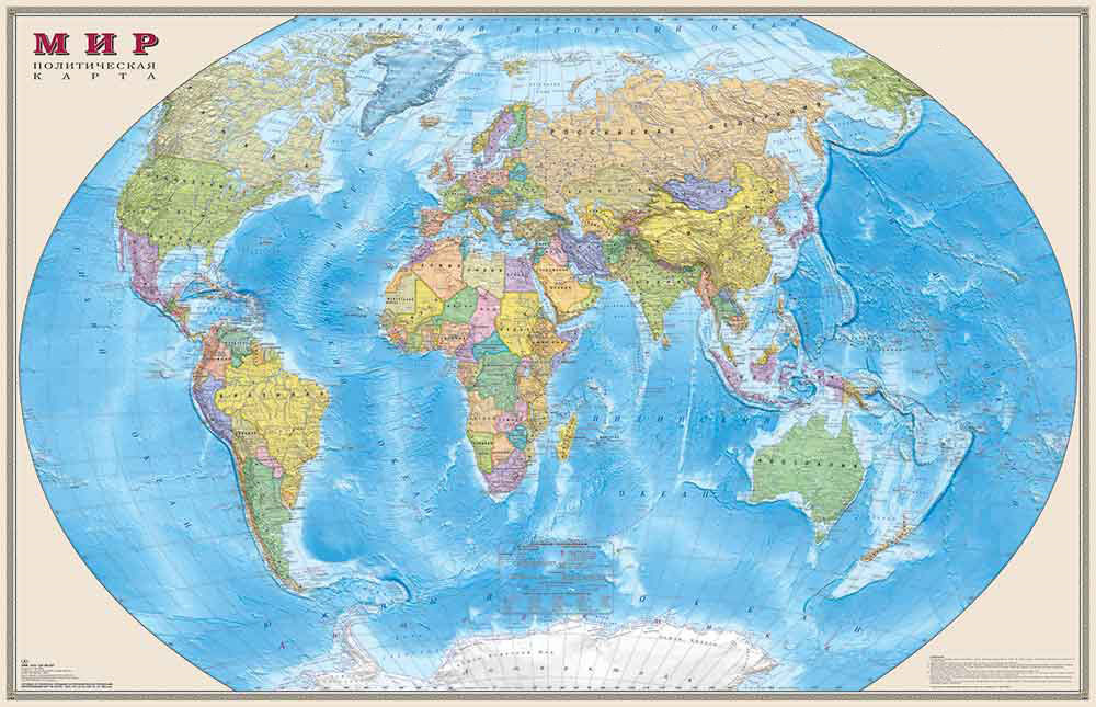 фото Мир. Политическая карта. Масштаб 1:25, в прозрачном пластиковом тубусе