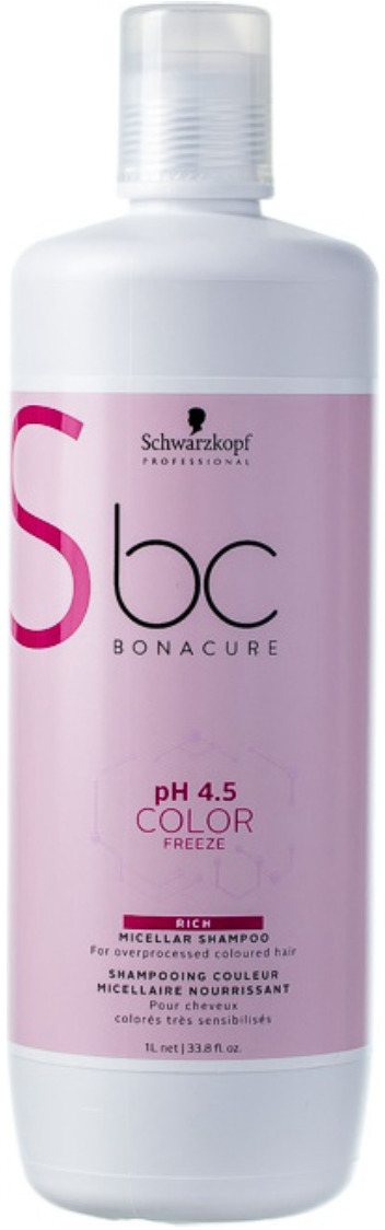 фото Шампунь для волос мицеллярный, обогащенный Schwarzkopf Professional Bonacure "Color Freeze pH4.5", 1 л