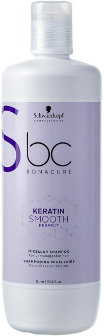 фото Шампунь для волос мицеллярный Schwarzkopf Professional Bonacure "Keratin Smooth Perfect", 1 л