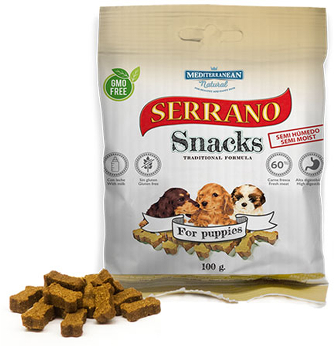 Лакомство для щенков Mediterranean Serrano Snacks, снеки, 100 г