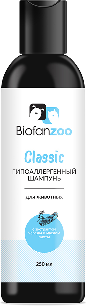 фото Шампунь для животных Biofan Zoo Classicr, гипоаллергенный, с экстрактом череды и маслом пихты, 250 мл