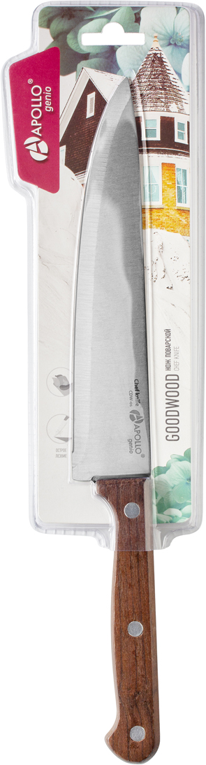 фото Нож поварской Apollo Genio GoodWood, цвет: коричневый, длина лезвия 18 см Apollo home & decor