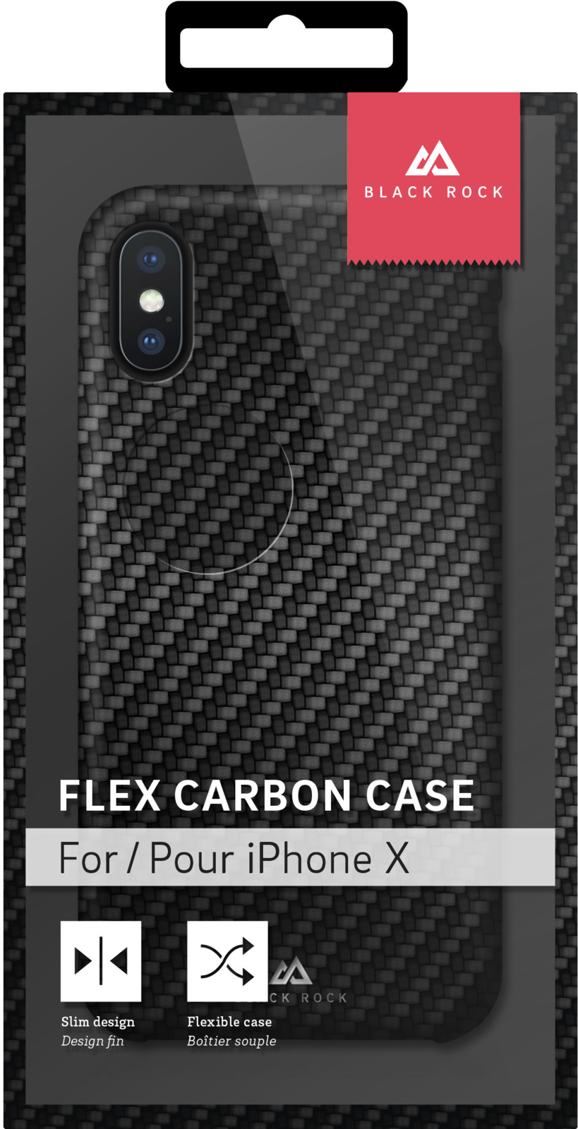 фото Чехол Black Rock Flex Carbon Case для Apple iPhone X, цвет: черный