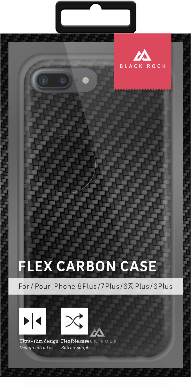 фото Чехол Black Rock Flex Carbon Case для Apple iPhone 8 Plus / 7 Plus / 6/6S Plus, цвет: черный