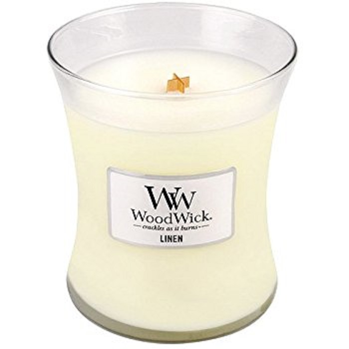 фото Ароматическая свеча Woodwick "Лен", маленькая