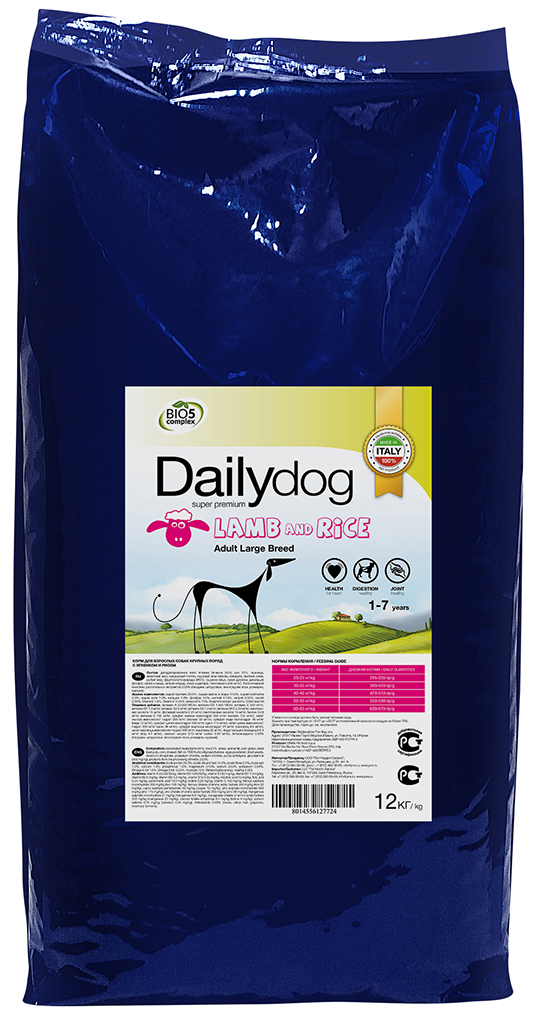 фото Корм сухой Daily Dog "Adult Large Breed lamb and rice", для взрослых собак крупных пород, с ягненком и рисом, 12 кг