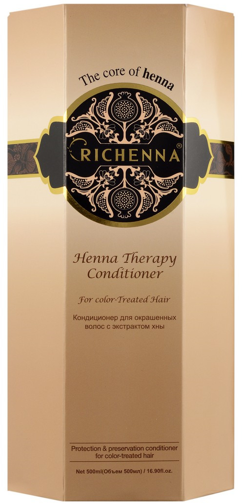 фото Кондиционер для окрашенных волос Richenna Henna Therapy, с экстрактом хны, 500 мл