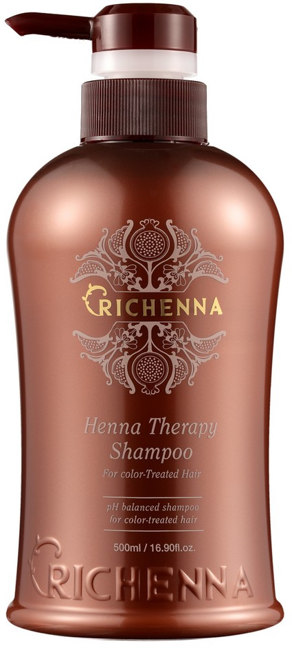 фото Шампунь для окрашенных волос Richenna Henna Therapy, с экстрактом хны, 500 мл