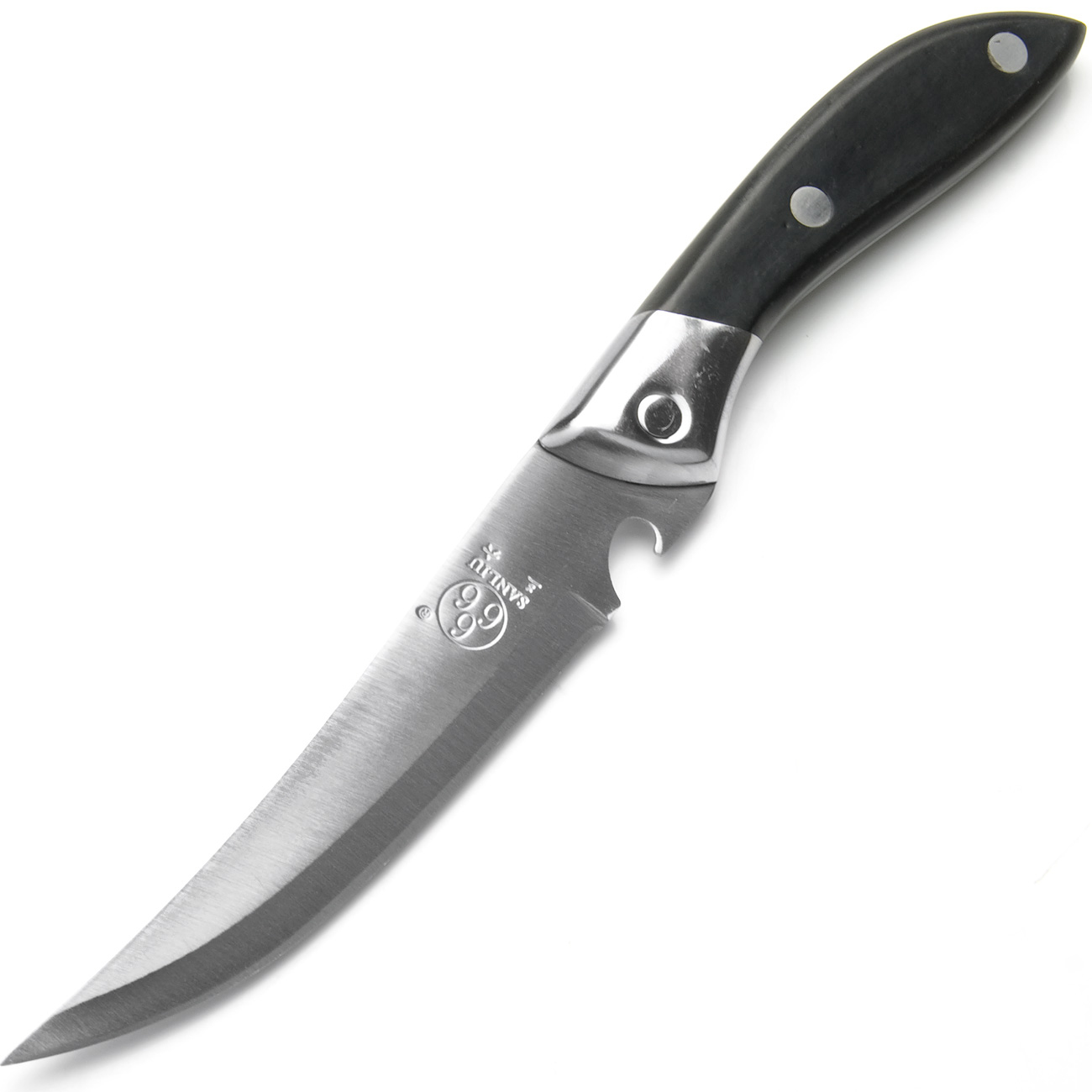 фото Нож универсальный, цвет: серебристый, черный, длина лезвия 13 см Sanliu 666