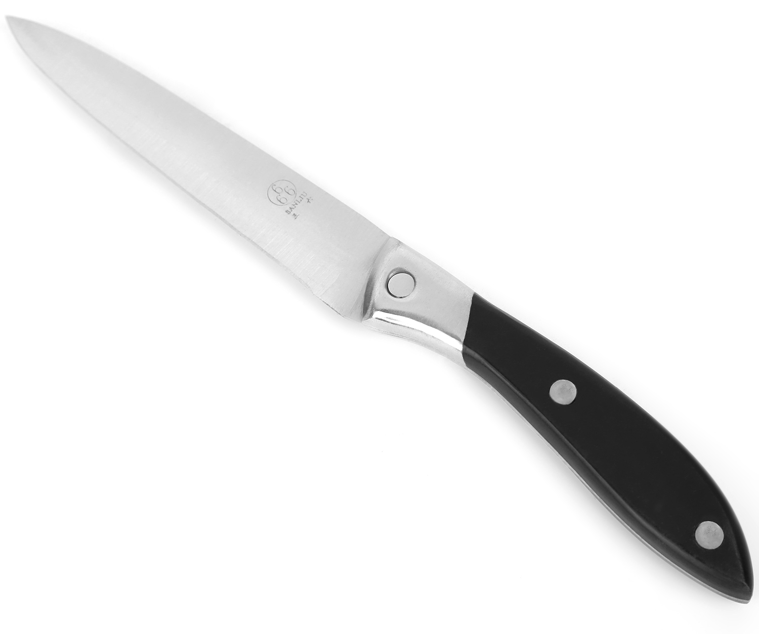 фото Нож универсальный, цвет: серебристый, черный, длина лезвия 12 см Sanliu 666