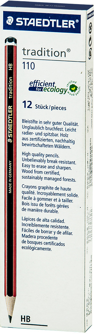 Набор чернографитовых карандашей Staedtler Tradition 110 HB, 12 шт Набор чернографитовых карандашей Staedtler Tradition 110 HB, 12 шт