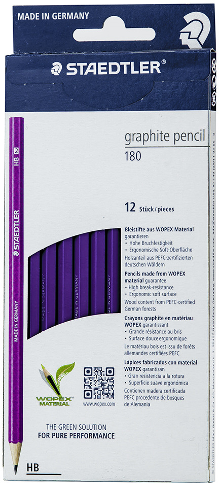 Набор чернографитовых карандашей Staedtler Wopex HB, цвет корпуса: фиолетовый, 12 шт Набор чернографитовых карандашей Staedtler Wopex HB, цвет корпуса: фиолетовый, 12 шт