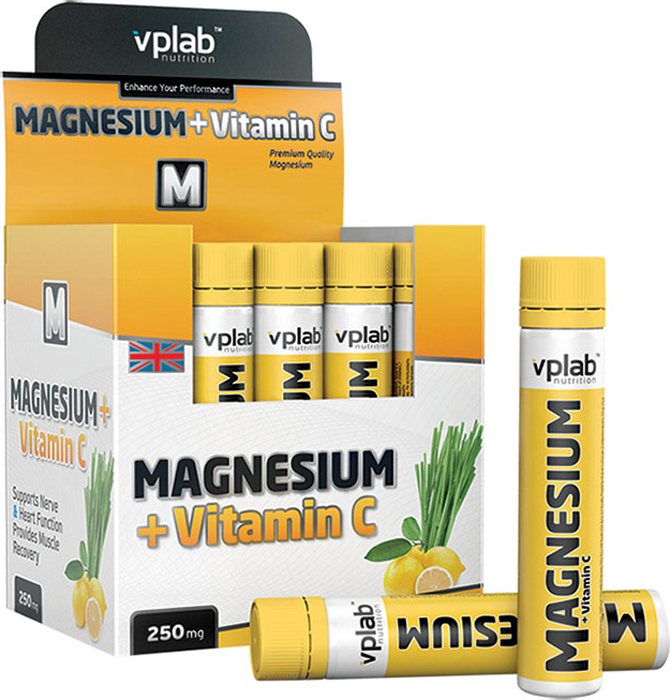 фото Витаминно-минеральный комплекс VPLab "Magnesium + Vitamin C", 20 ампул х 25 мл Vplab nutrition