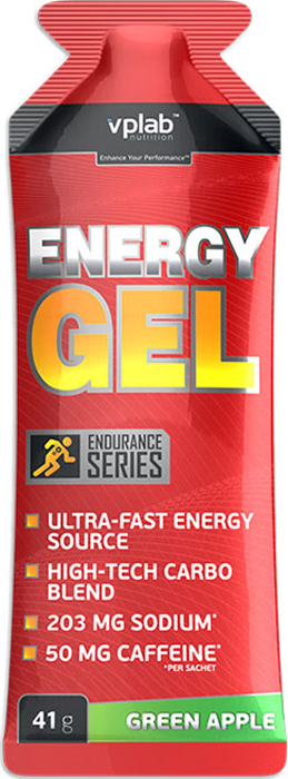 фото Энергетик VPLab "Energy Gel", кофеин, зеленое яблоко, 41 г Vplab nutrition