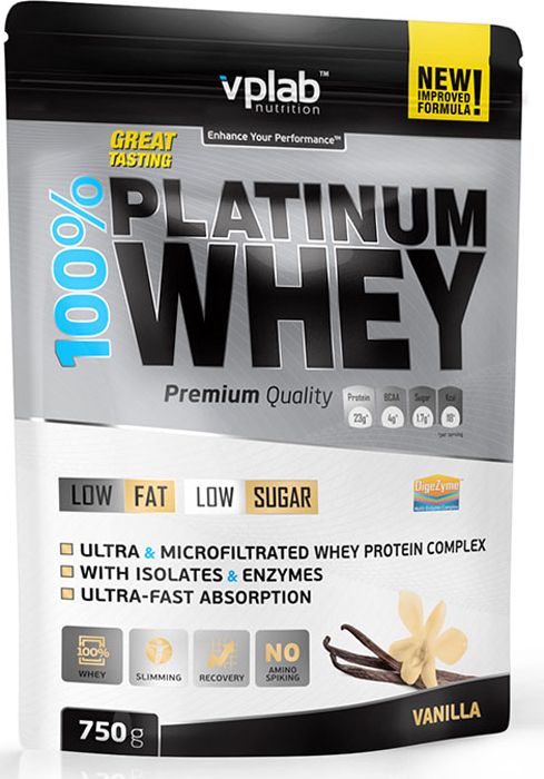 фото Протеин Vplab "100% Platinum Whey", ваниль, 750 г Vplab nutrition