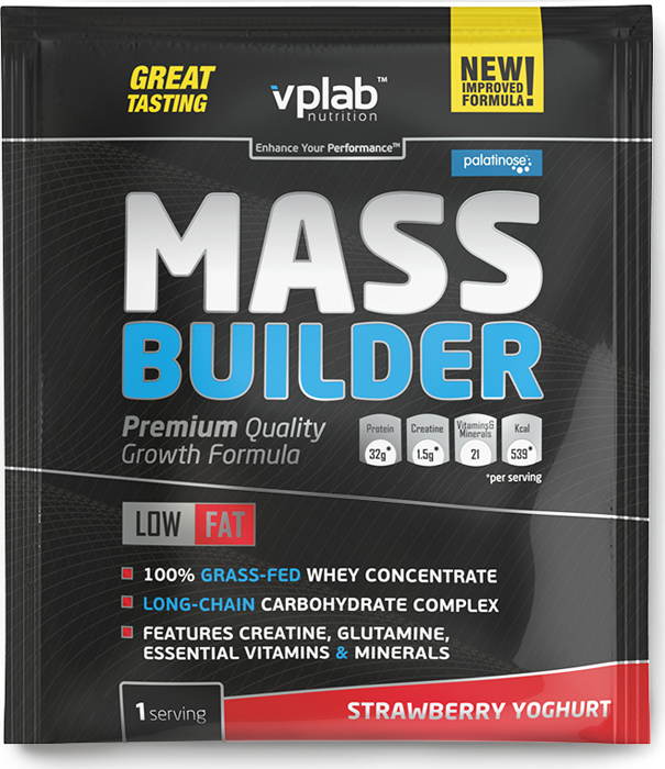 фото Гейнер VPLAB Mass Builder, клубника-йогурт, 100 г Vplab nutrition