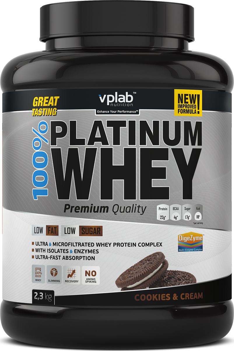 фото Протеин сывороточный Vplab "Platinum Whey", печенье, 2,3 кг Vplab nutrition