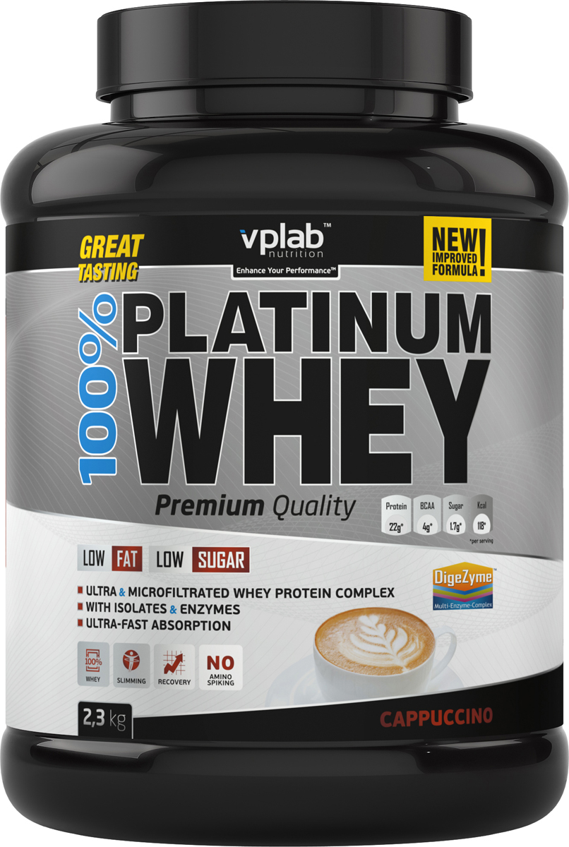 фото Протеин сывороточный Vplab "Platinum Whey", капучино, 2,3 кг Vplab nutrition