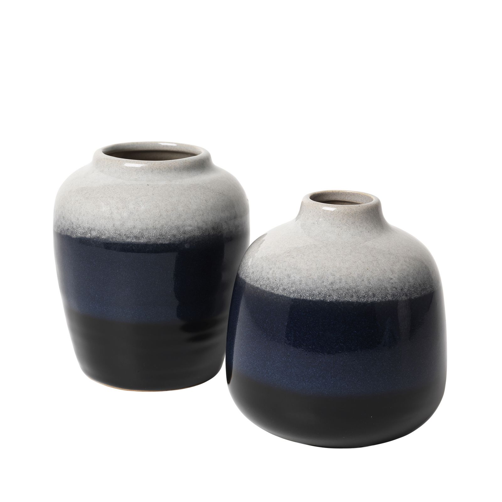 фото Набор ваз Broste Lau Ceramic, цвет: белый, синий, высота 10,5 см, 2 предмета. 14463162
