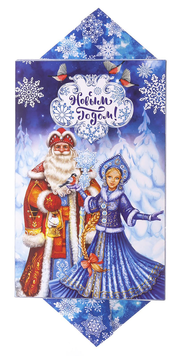 фото Коробка-конфета подарочная Дарите Счастье "Дед Мороз и Снегурочка", сборная, 9,3 х 14,6 х 5,3 см