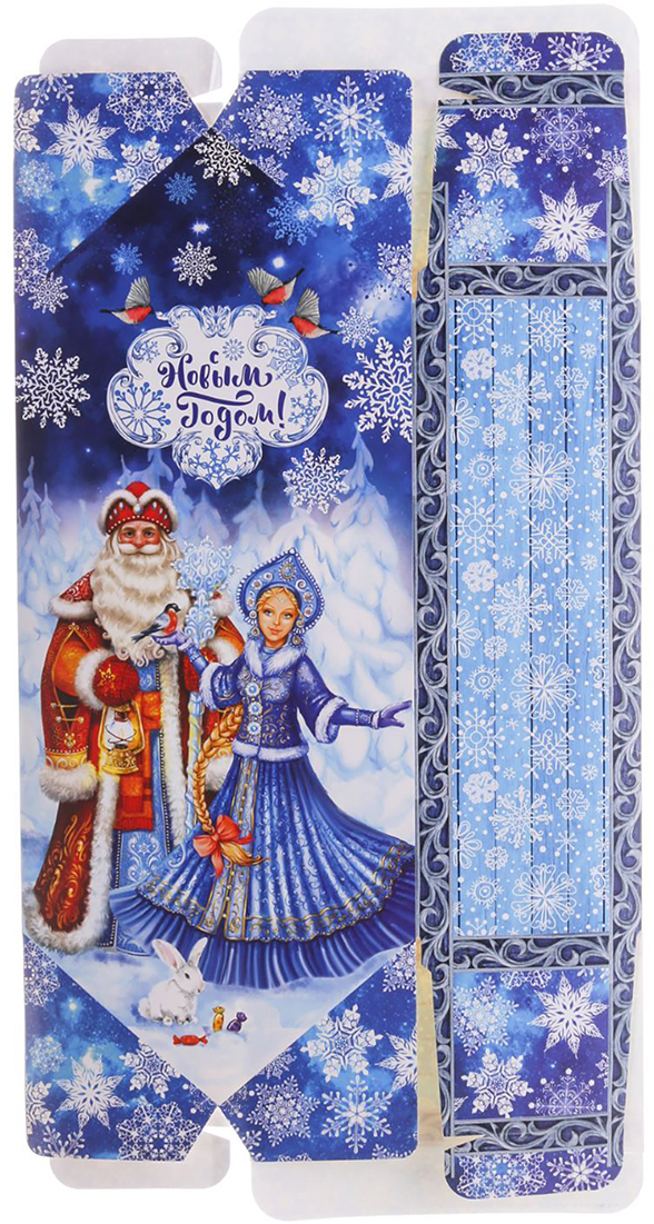 фото Коробка-конфета подарочная Дарите Счастье "Дед Мороз и Снегурочка", сборная, 9,3 х 14,6 х 5,3 см