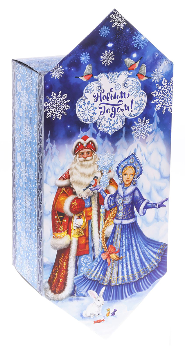 фото Коробка-конфета подарочная Дарите Счастье "Дед Мороз и Снегурочка", сборная, 18 х 28 х 10 см