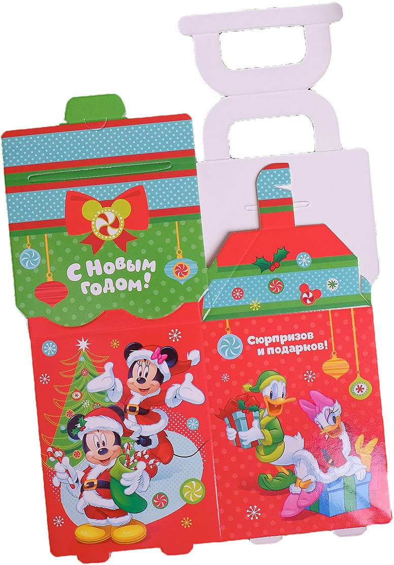 фото Коробка подарочная Disney "С Новым годом. Микки Маус и его друзья", складная, 8 х 14 х 8 см