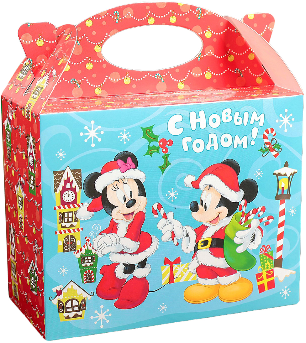 фото Коробка подарочная Disney "С Новым годом. Микки Маус и его друзья", складная, 15 х 12 х 7 см