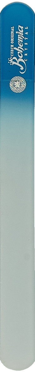 Пилочка для ногтей Bohemia, стеклянная, чехол из мягкого пластика, цвет: синий. 1783