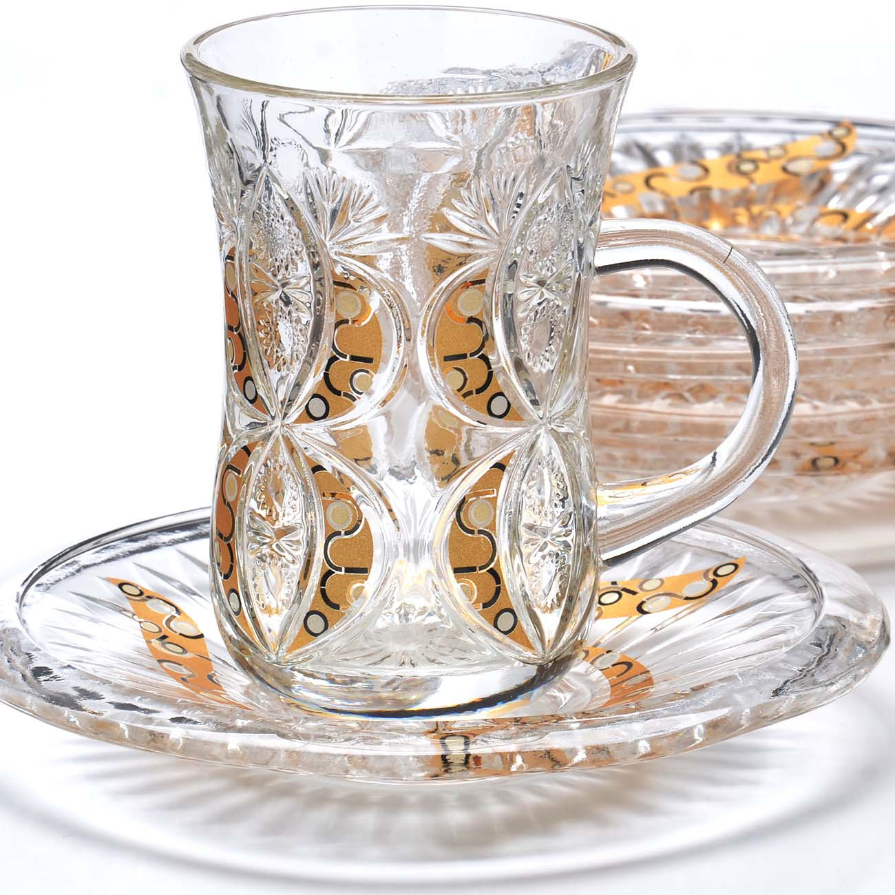 фото Набор чайный Loraine, цвет: прозрачный, золотой, 12 предметов