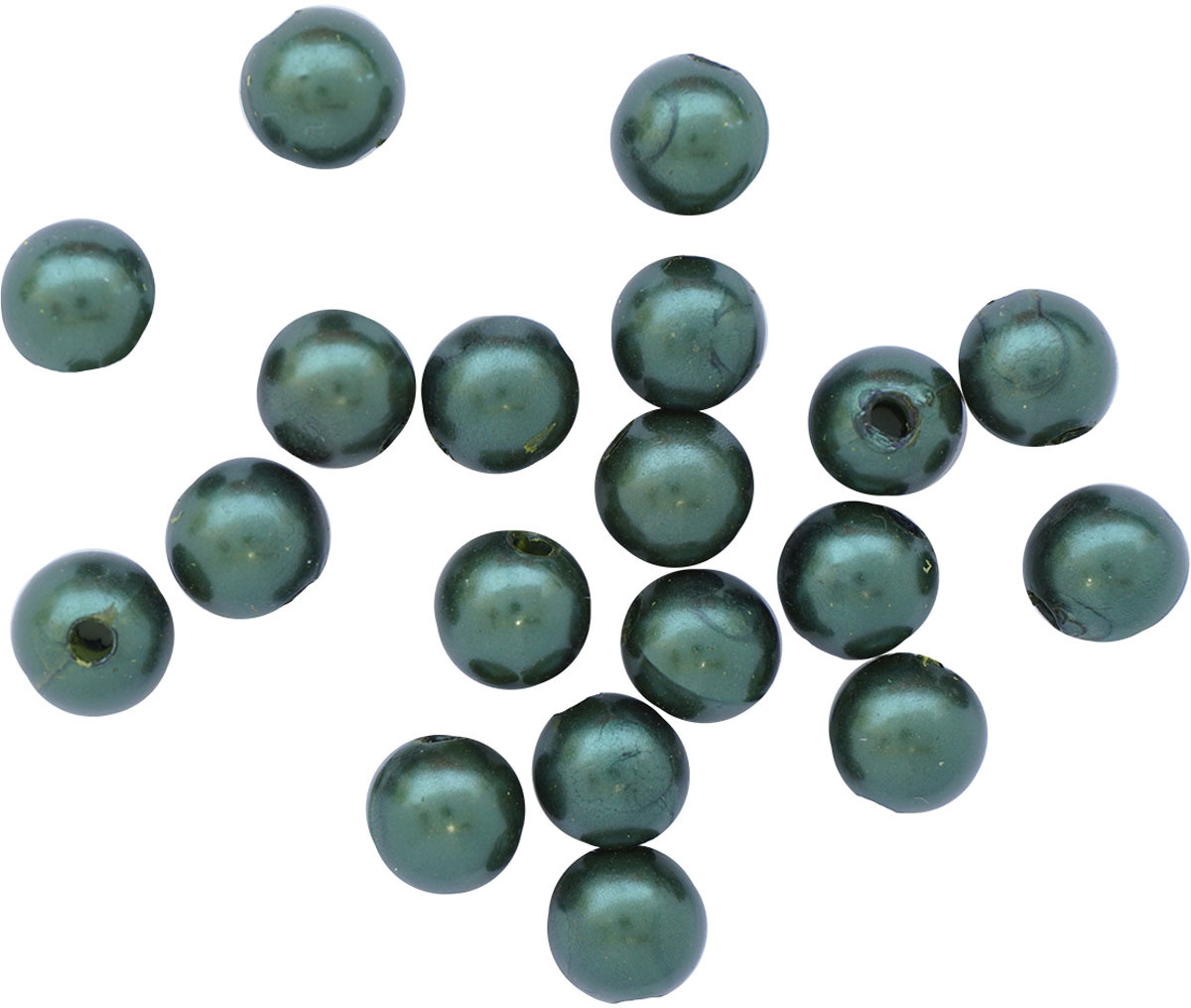 фото Бусины H&M, круглые, цвет: темно-зеленый, 10 мм, 25 г