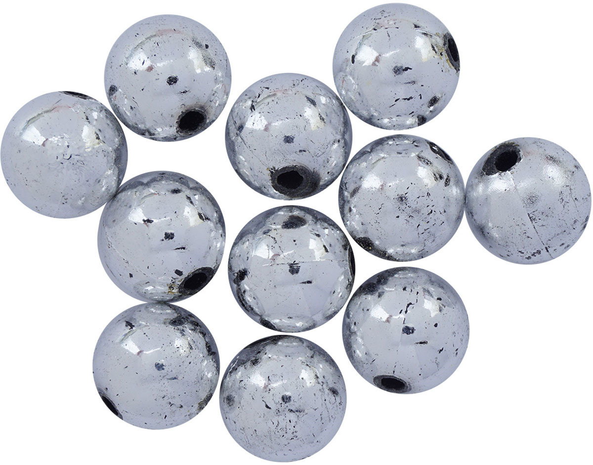 фото Бусины H&M, круглые, цвет: серебристый, 14 мм, 25 г